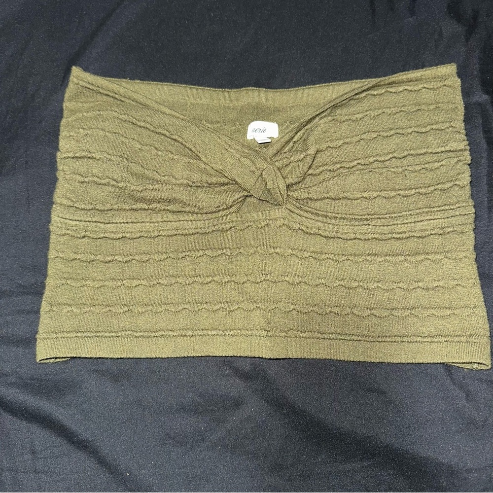Aerie Green Twist front tube top